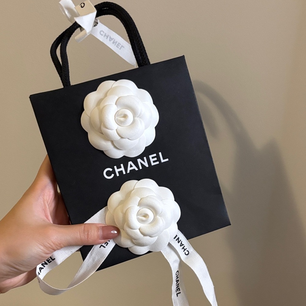 Chanel Black and White paper Bag